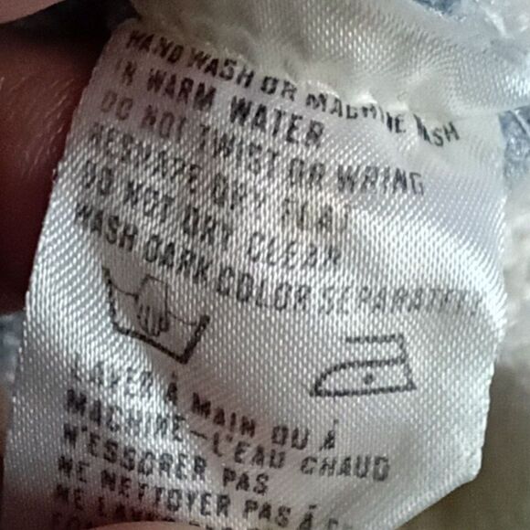 Vintage 1980s Union Bay Ocean Wave Print Sweater Women's S Ivory Slate Blue - Picture 6 of 9